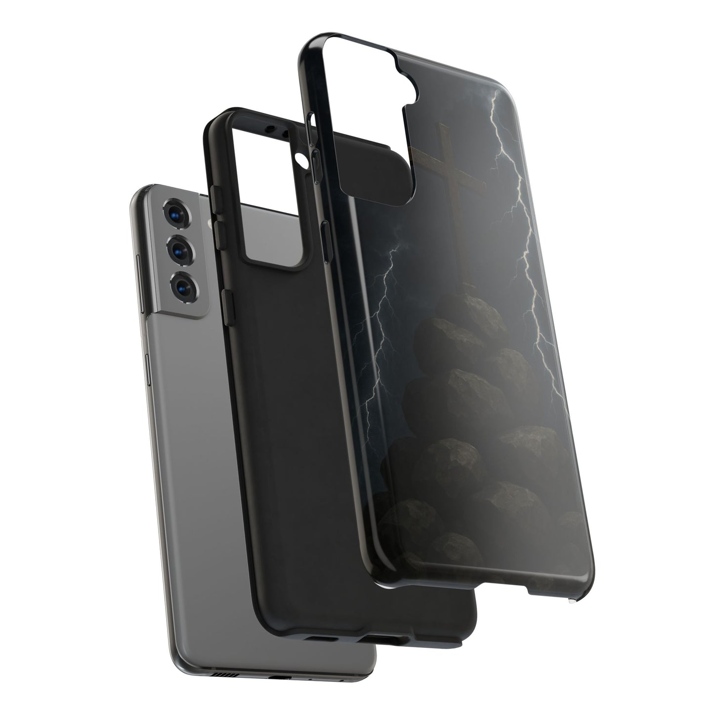 SAMSUNG Phone Case - Christian Stormy Cross Design