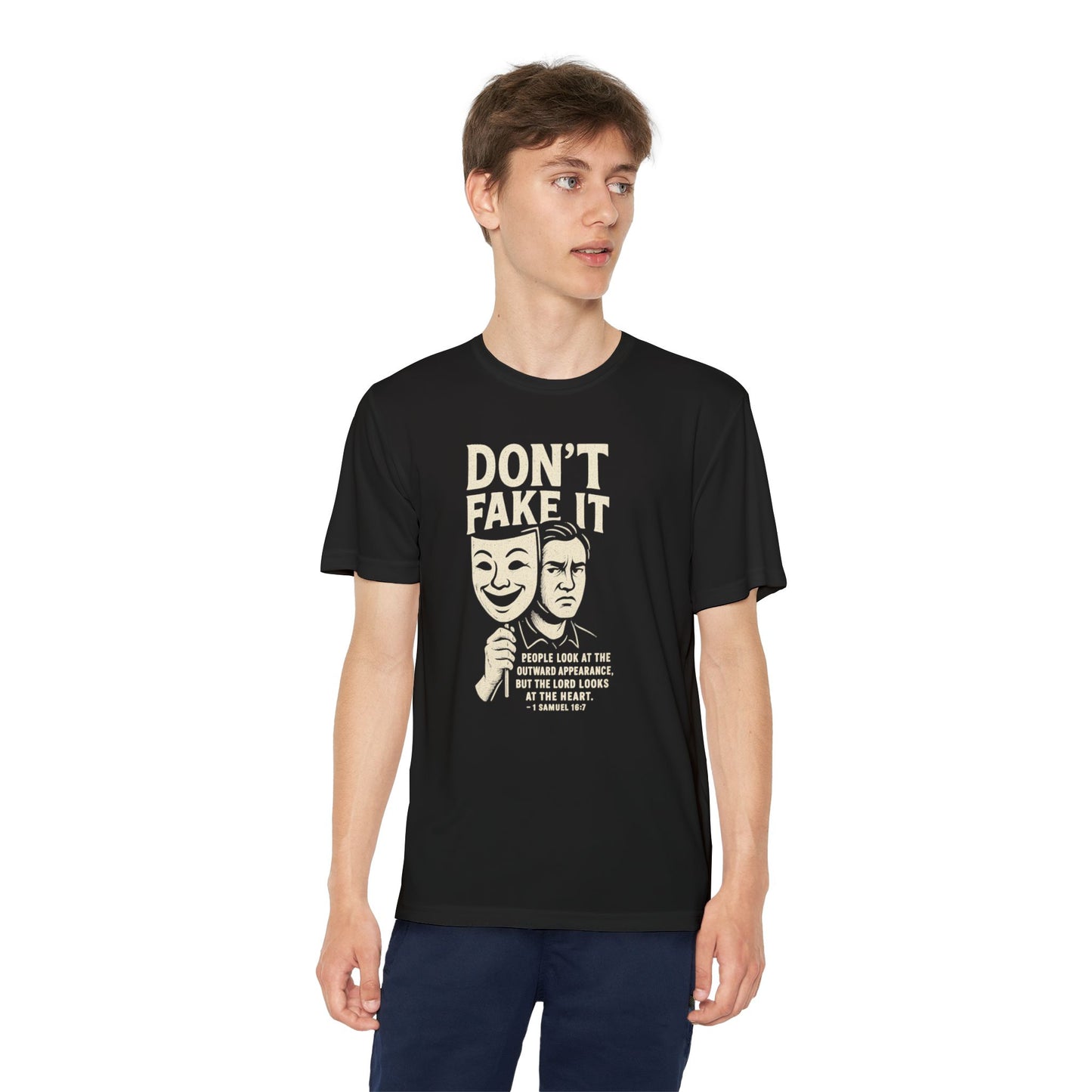 Christian Tee - Don't Fake It - Youth