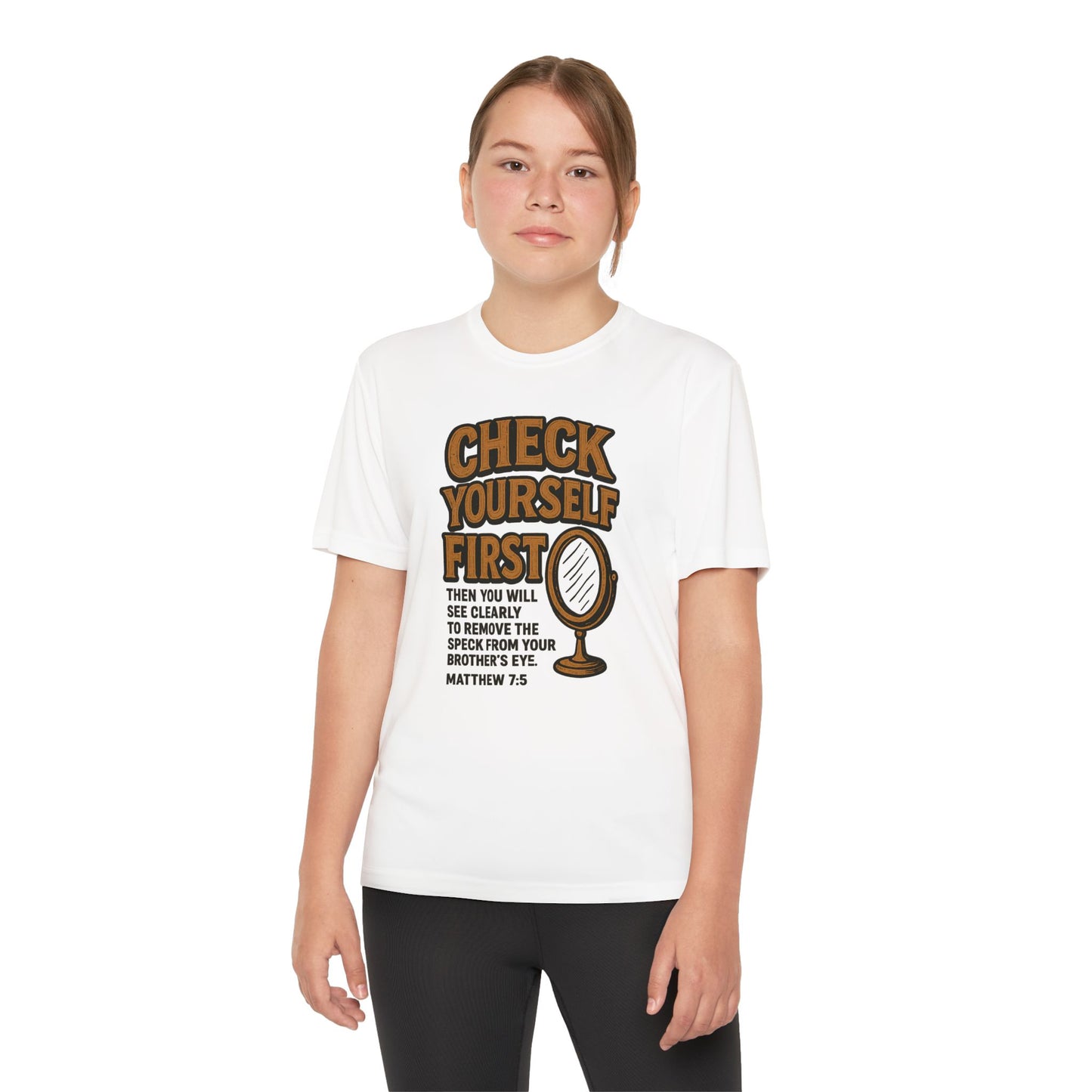 Tee - Christian 'Check Yourself First' design