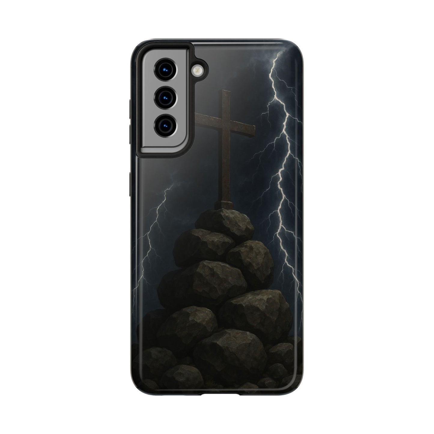 SAMSUNG Phone Case - Christian Stormy Cross Design