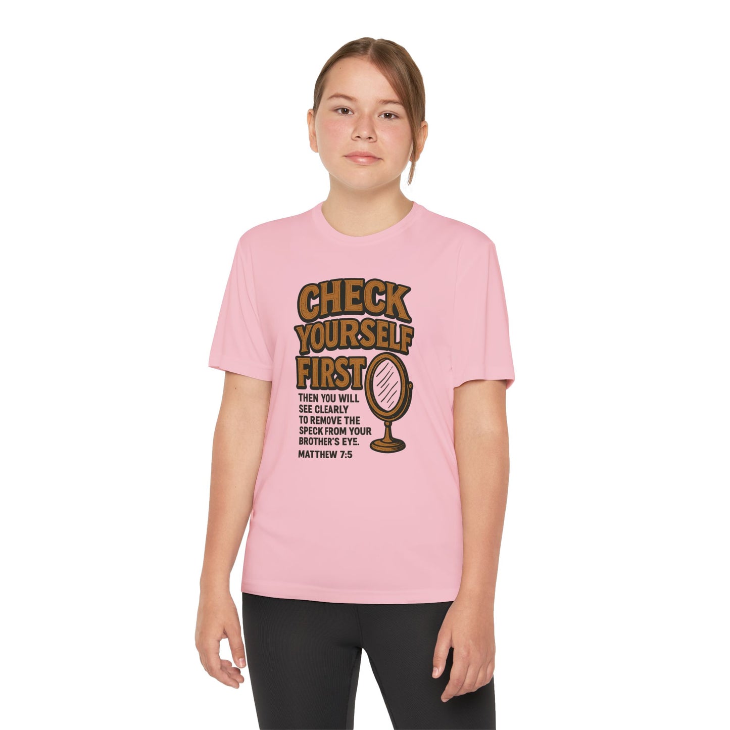 Tee - Christian 'Check Yourself First' design