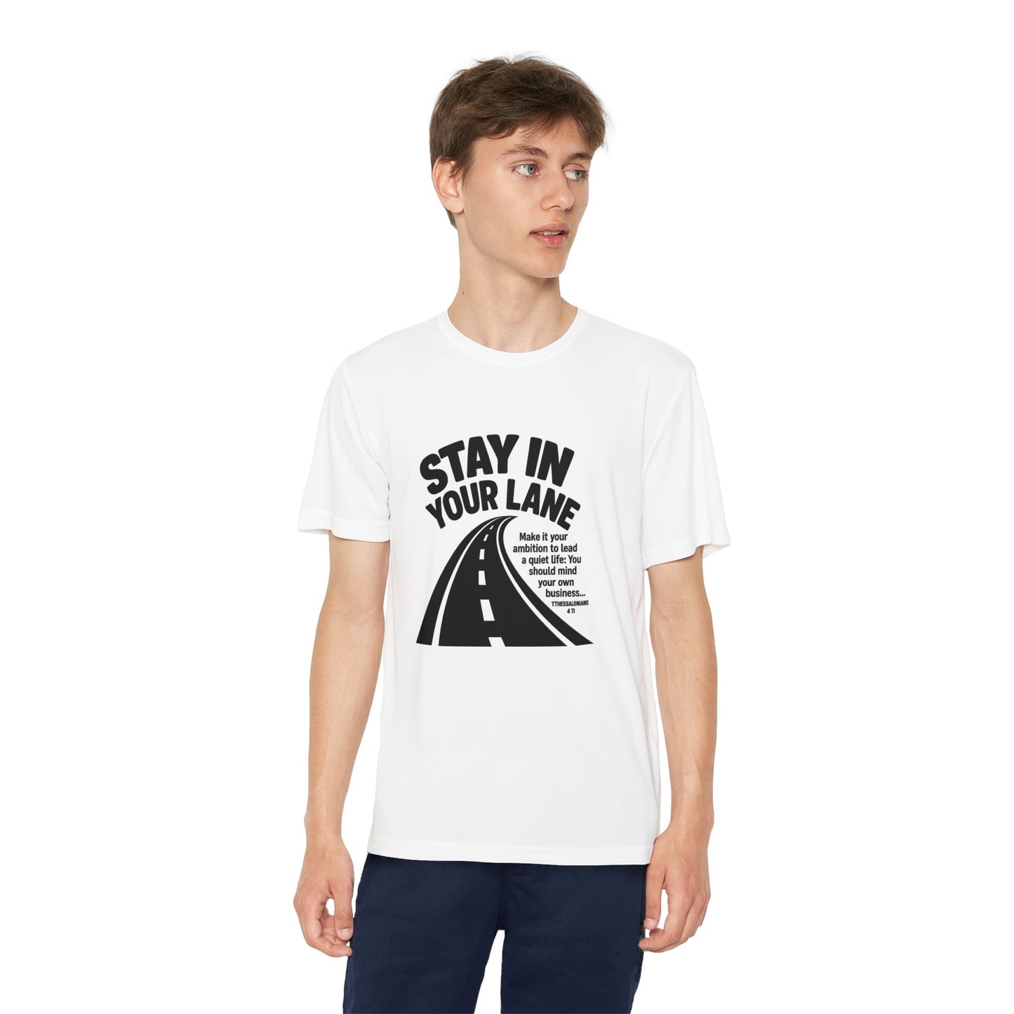 Christian Competitor Tee - Stay in Your Lane - 1 Thessalonians 4:11