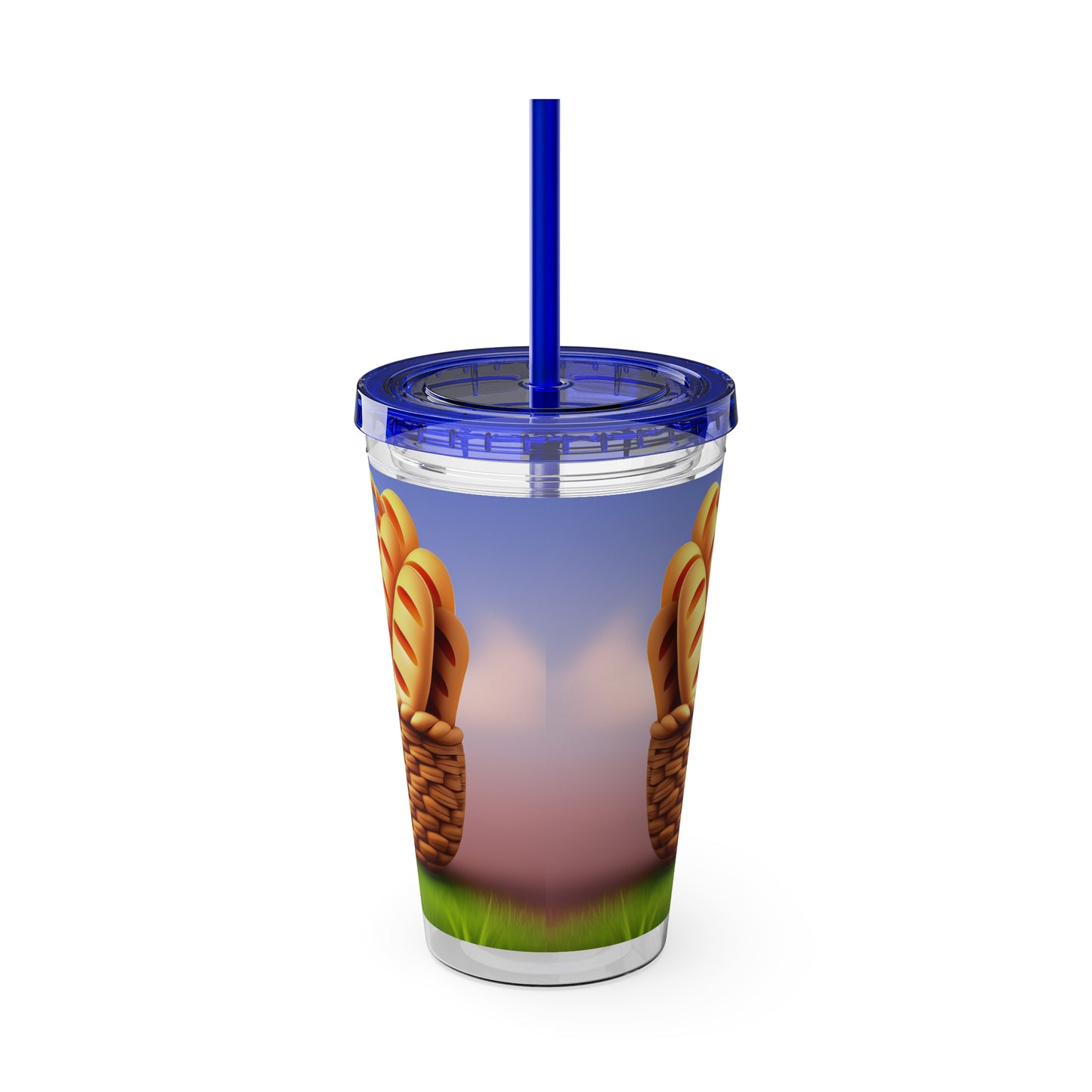Sunsplash Tumbler with Straw, 16oz 5 loaves 2 fish