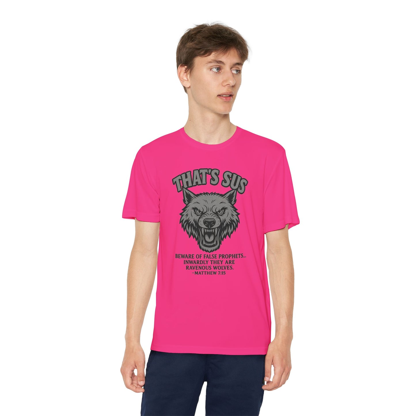 Tee - Christian 'That’s sus' Matthew 7:15 Design