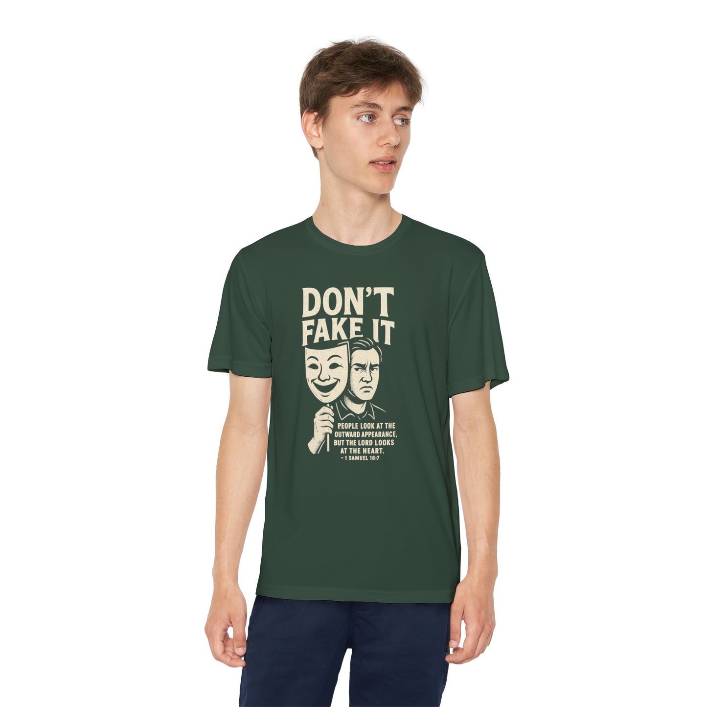 Christian Tee - Don't Fake It - Youth