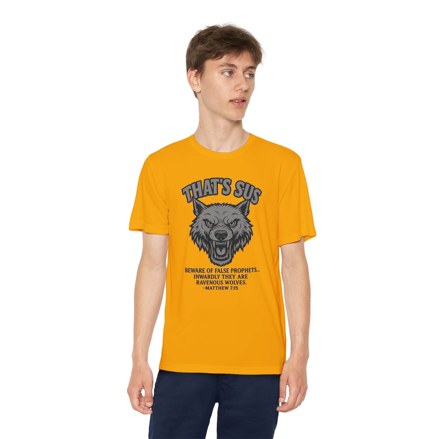 Tee - Christian 'That’s sus' Matthew 7:15 Design