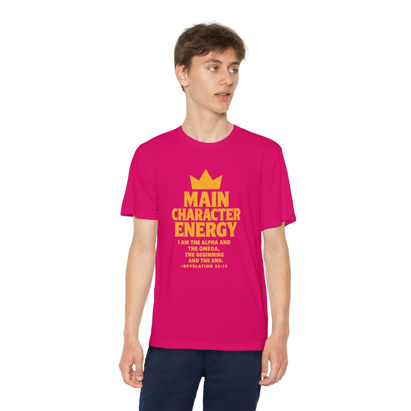 Christian Youth Tee - Main Character Energy - Revelation 22:13