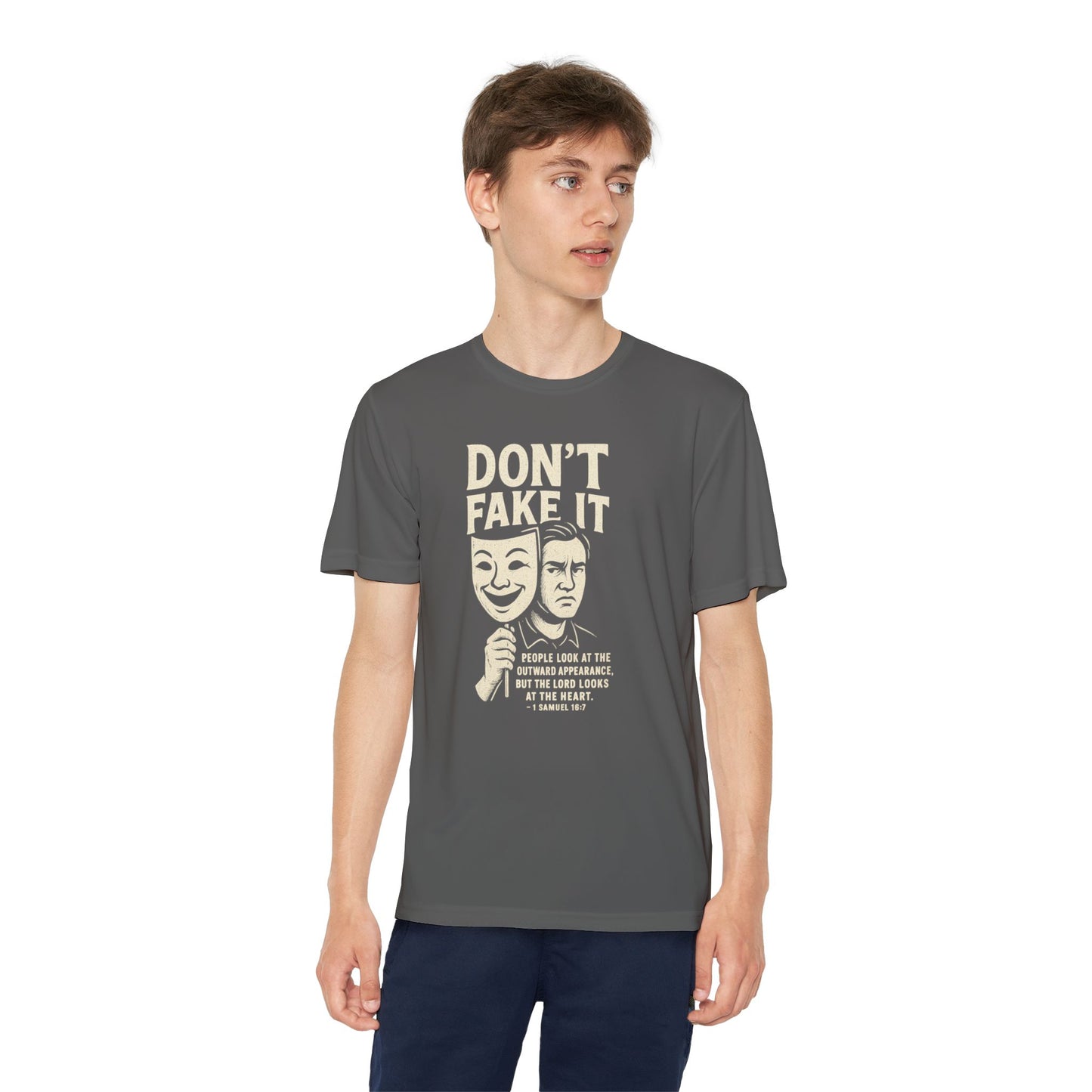 Christian Tee - Don't Fake It - Youth