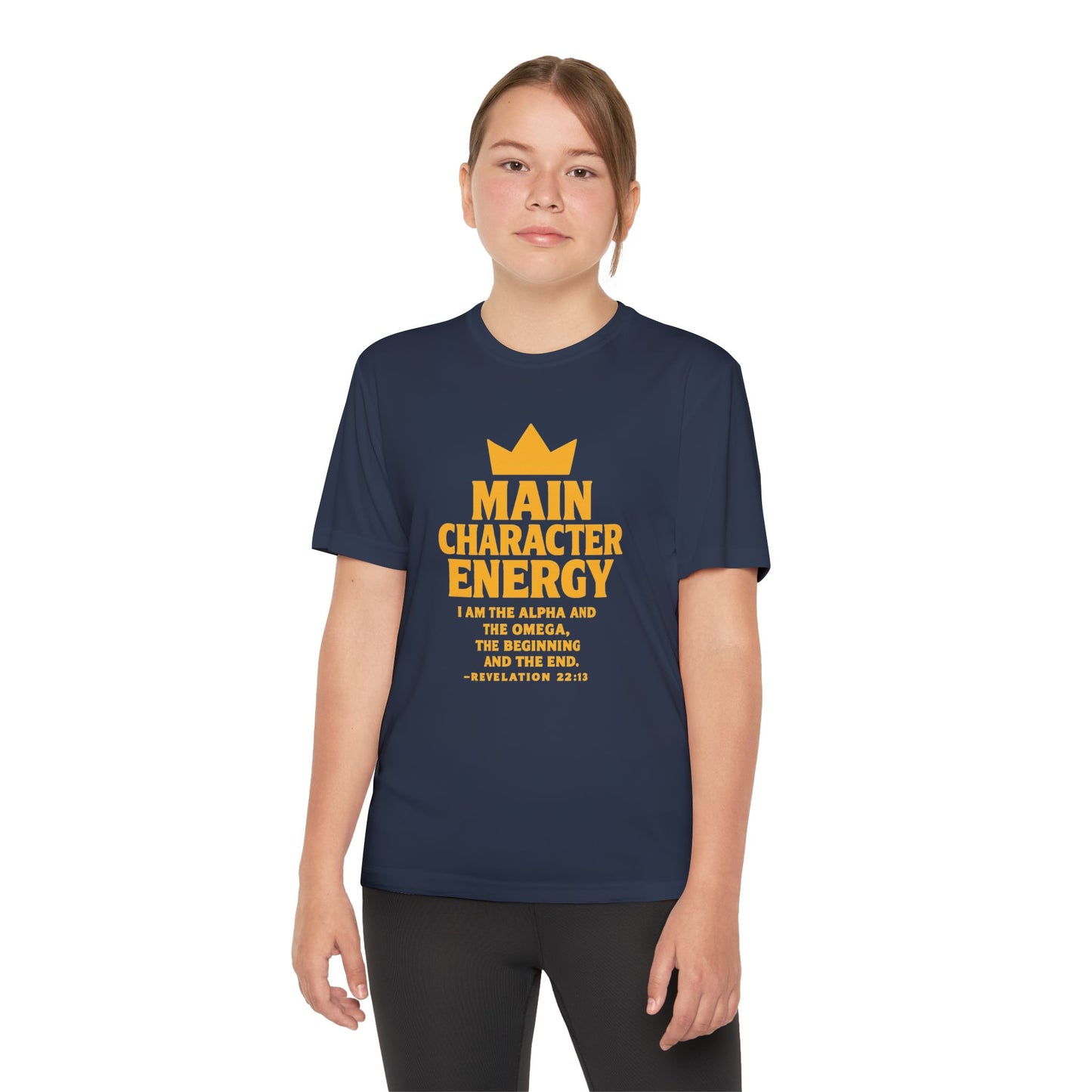 Christian Youth Tee - Main Character Energy - Revelation 22:13