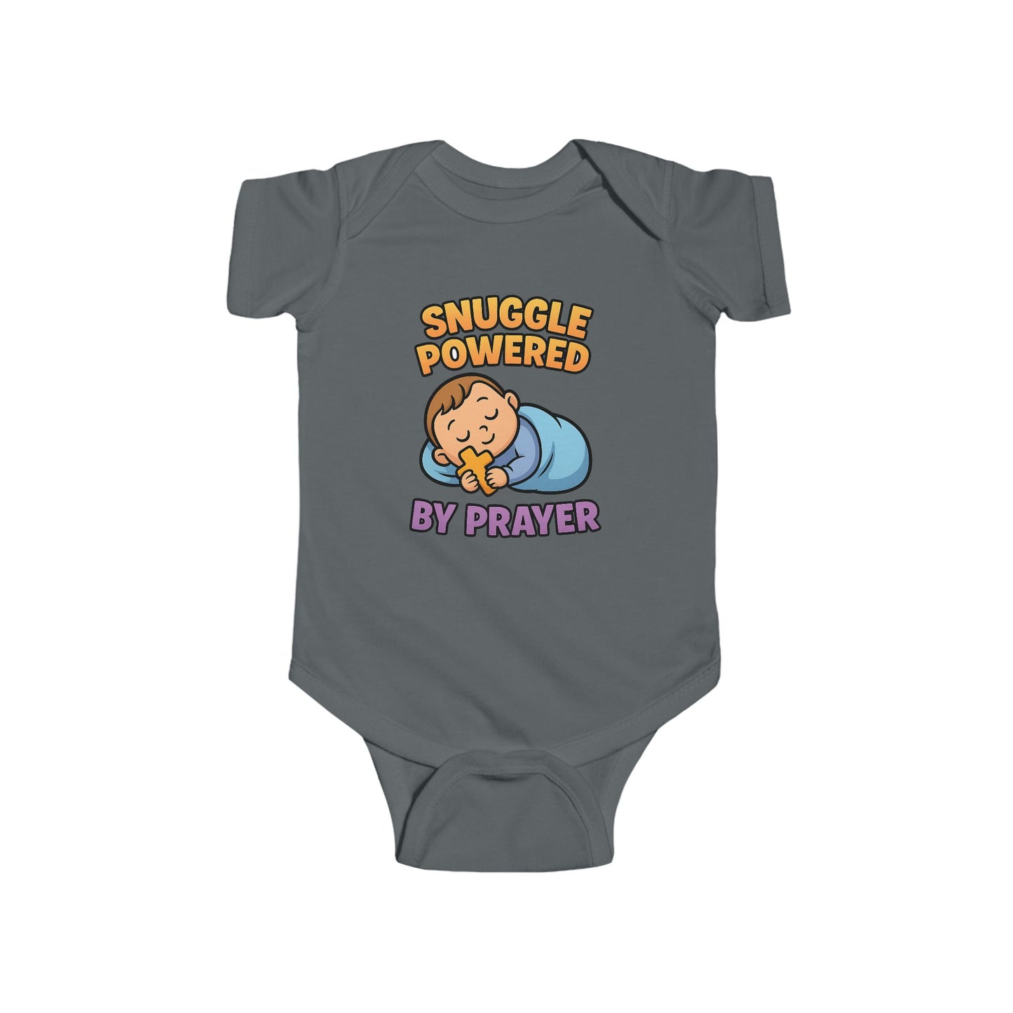 “Snuggle Powered by Prayer” Infant Onesie – Christian Baby Sleepwear