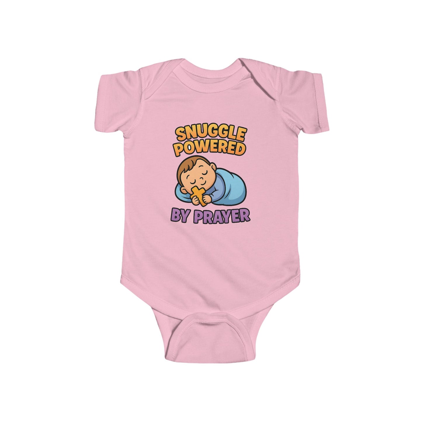 “Snuggle Powered by Prayer” Infant Onesie – Christian Baby Sleepwear