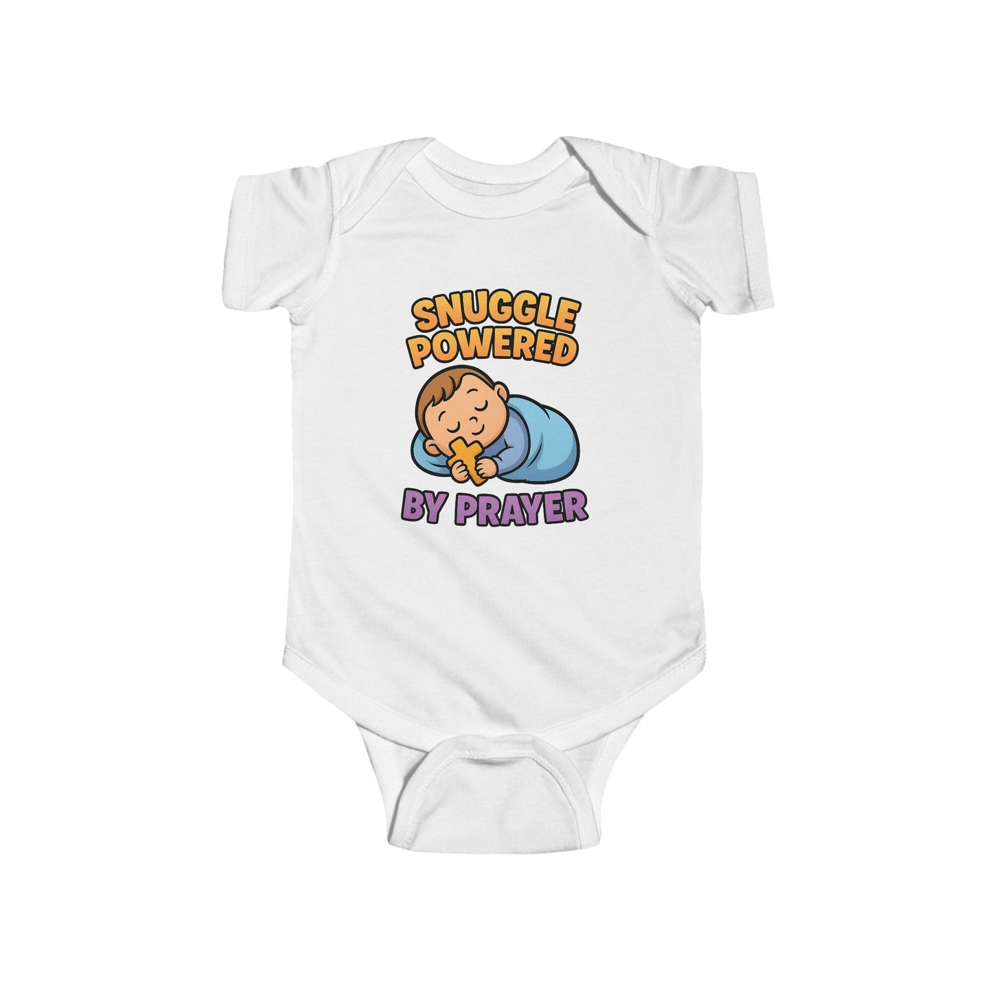 “Snuggle Powered by Prayer” Infant Onesie – Christian Baby Sleepwear