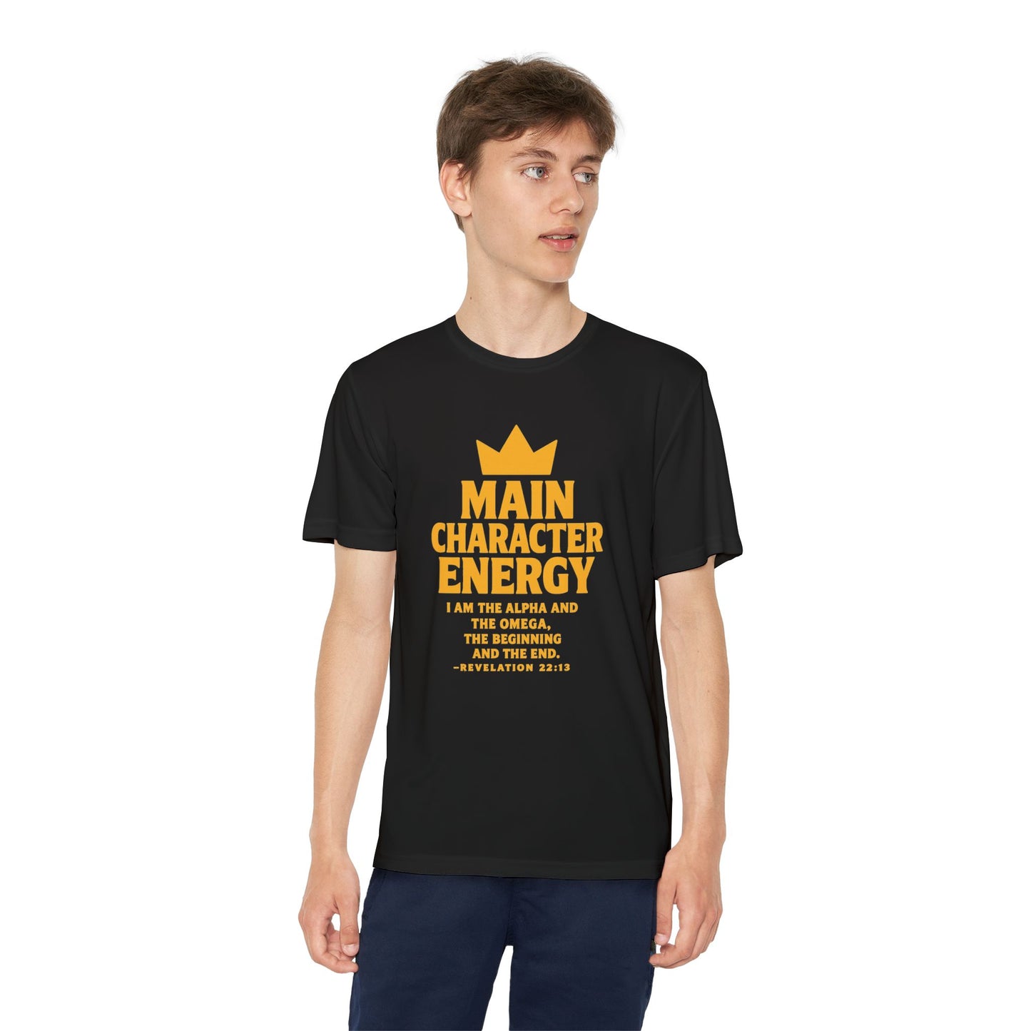 Christian Youth Tee - Main Character Energy - Revelation 22:13