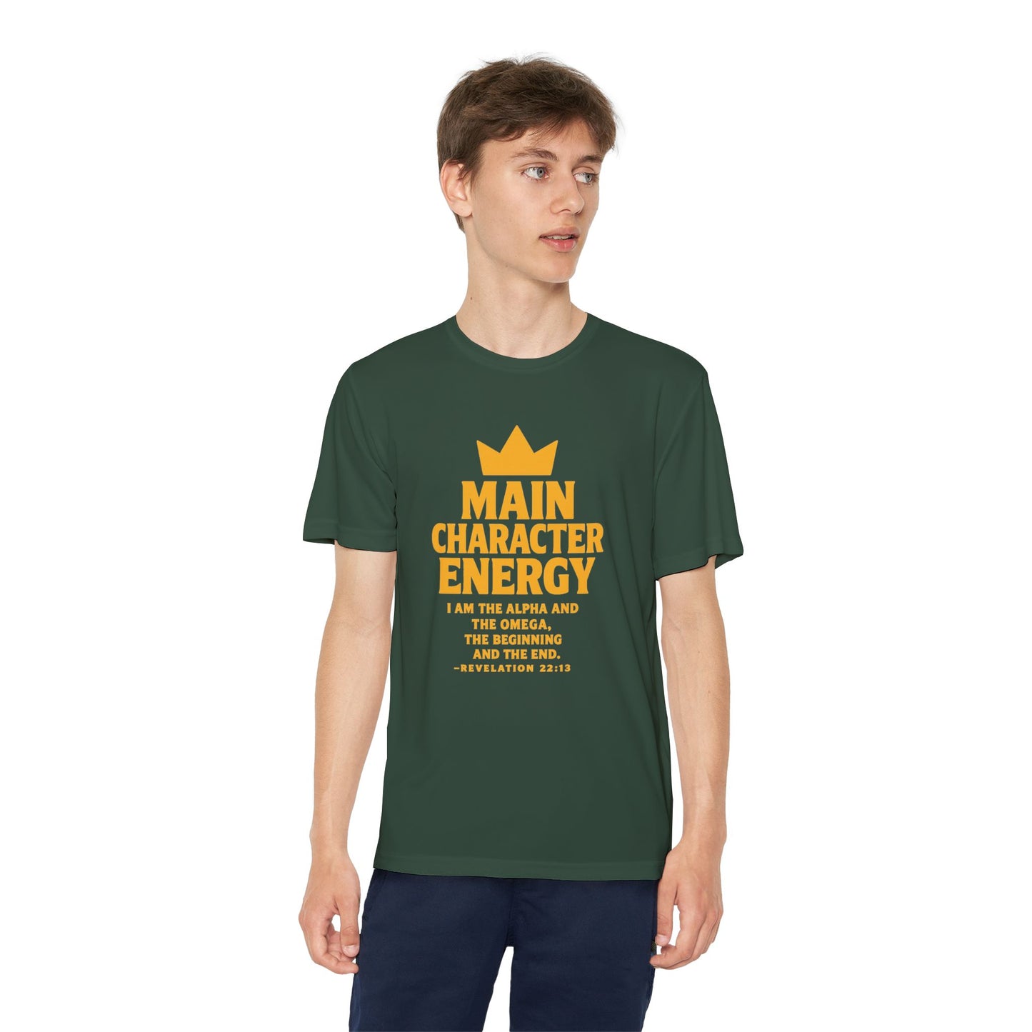 Christian Youth Tee - Main Character Energy - Revelation 22:13