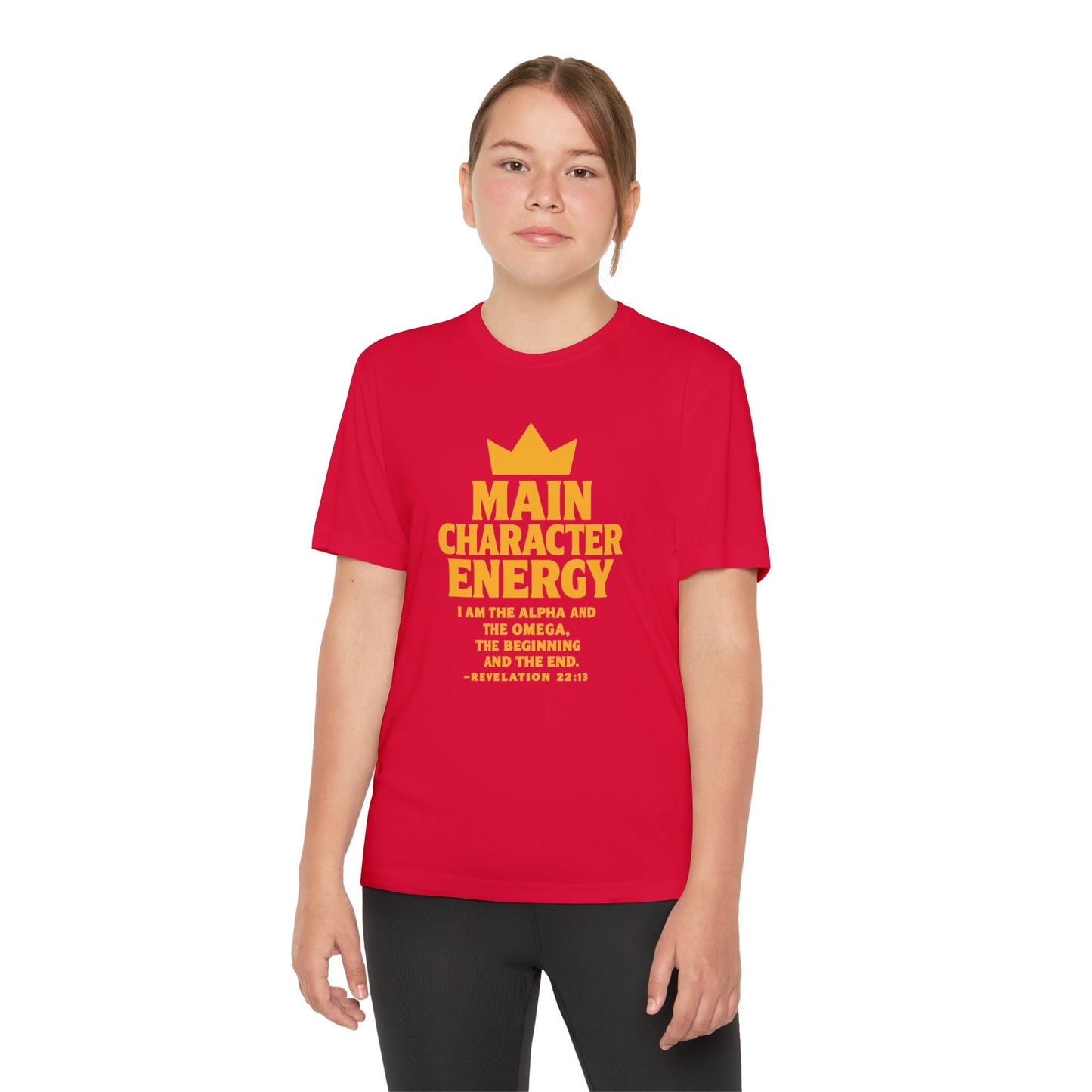 Christian Youth Tee - Main Character Energy - Revelation 22:13