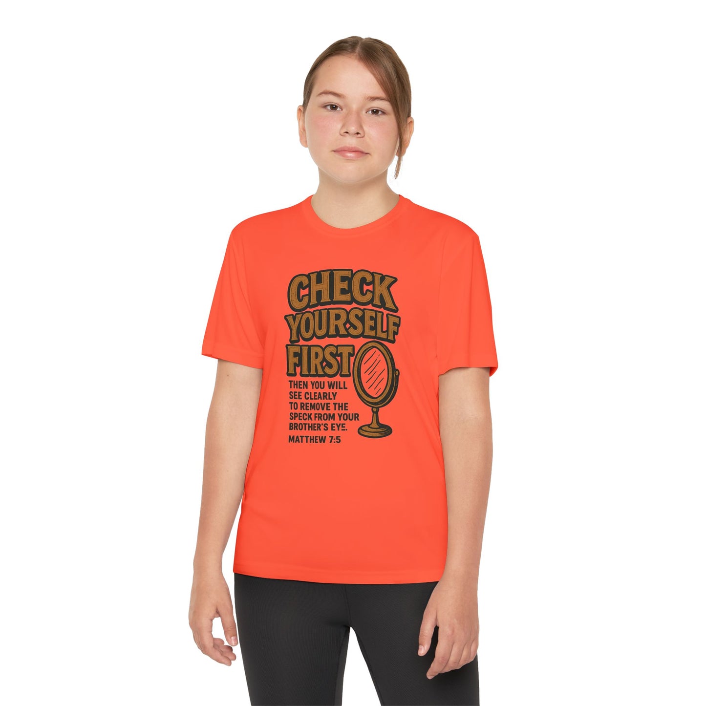 Tee - Christian 'Check Yourself First' design