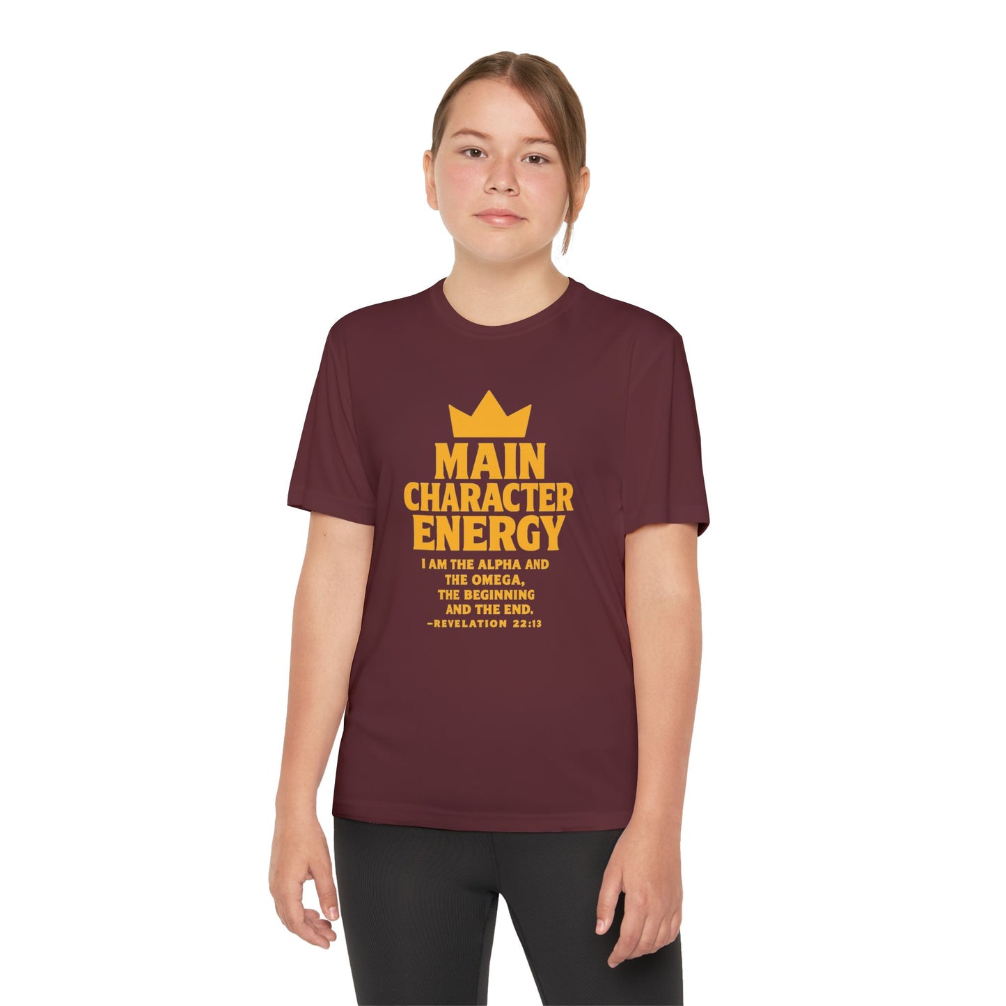 Christian Youth Tee - Main Character Energy - Revelation 22:13