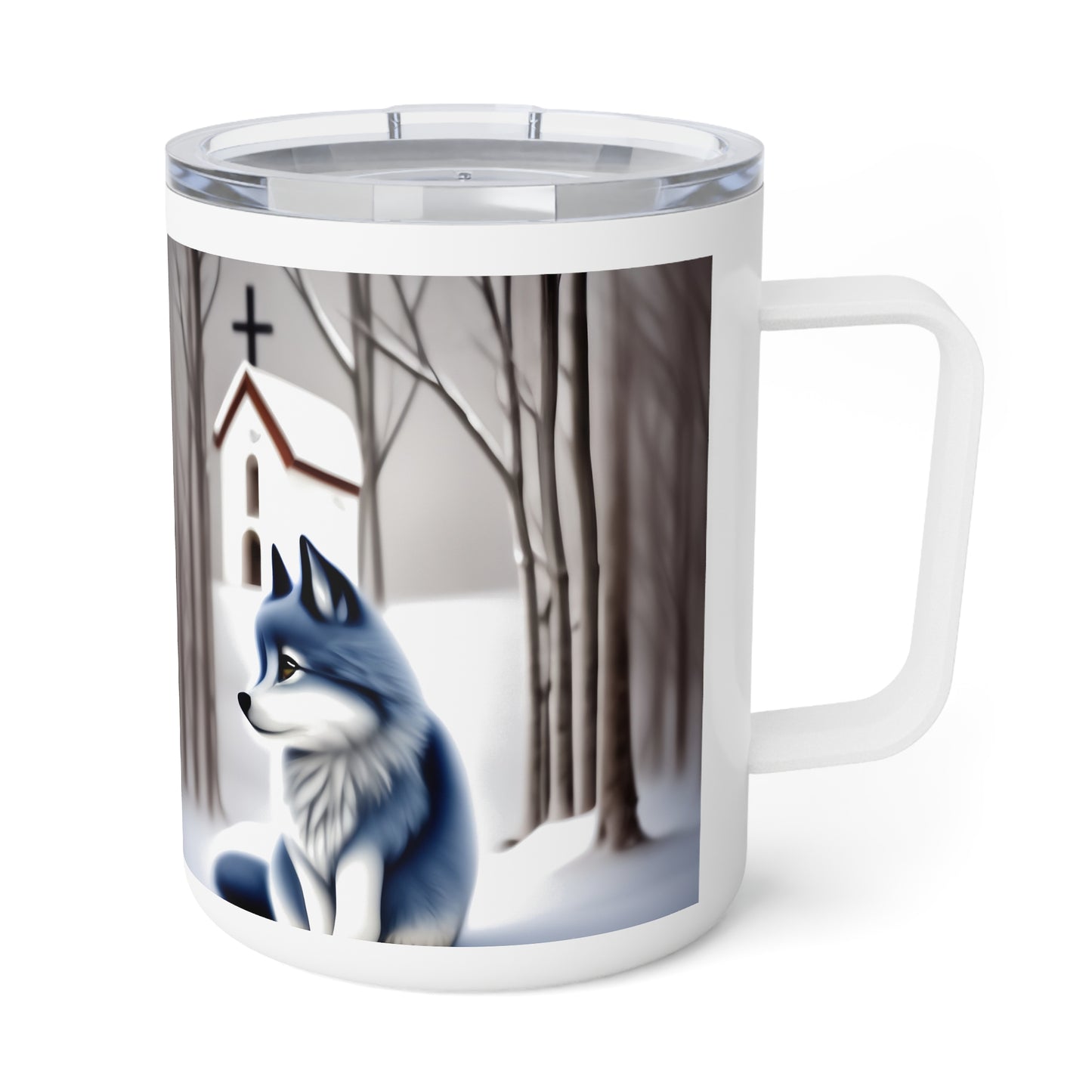 Insulated Coffee Mug, 10oz wolf pup