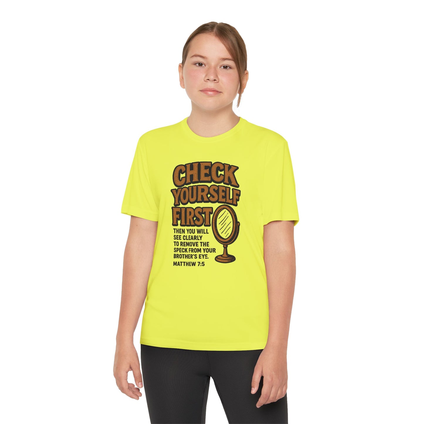 Tee - Christian 'Check Yourself First' design