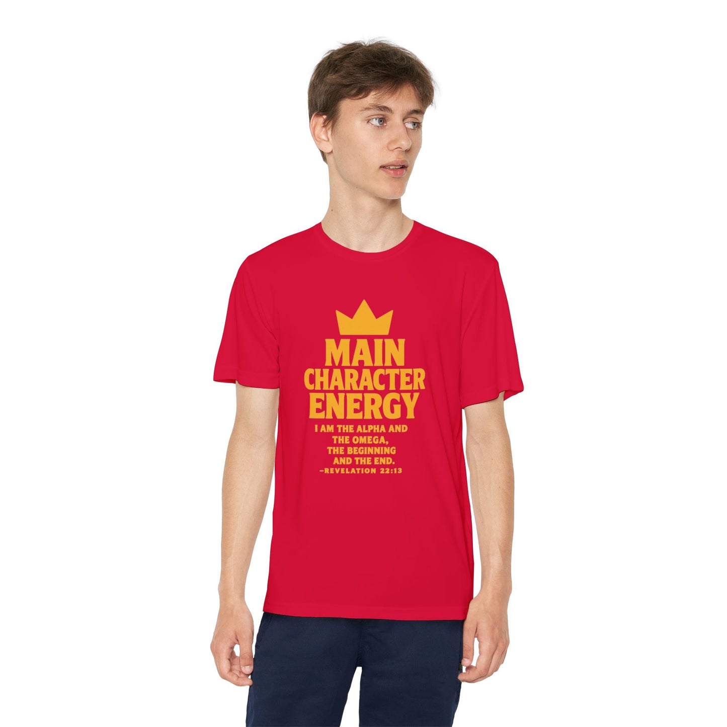 Christian Youth Tee - Main Character Energy - Revelation 22:13