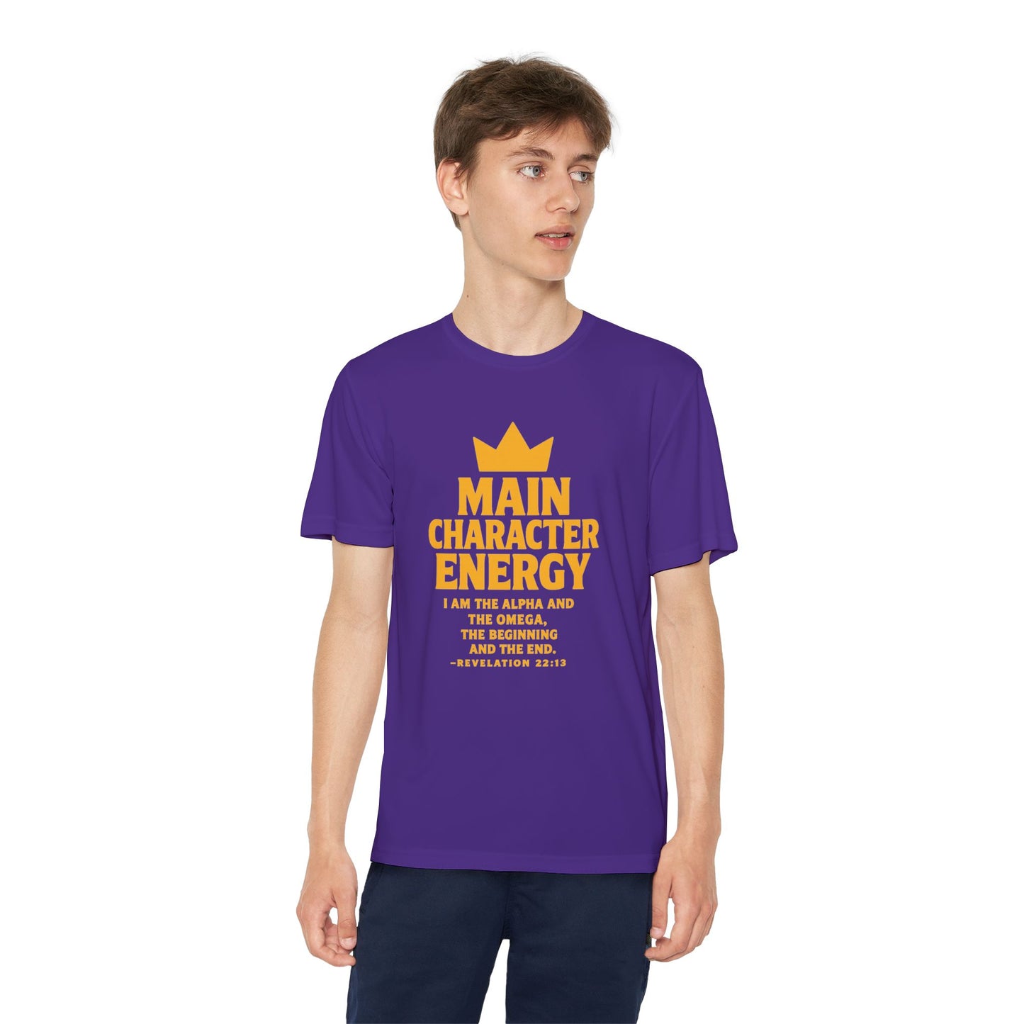 Christian Youth Tee - Main Character Energy - Revelation 22:13