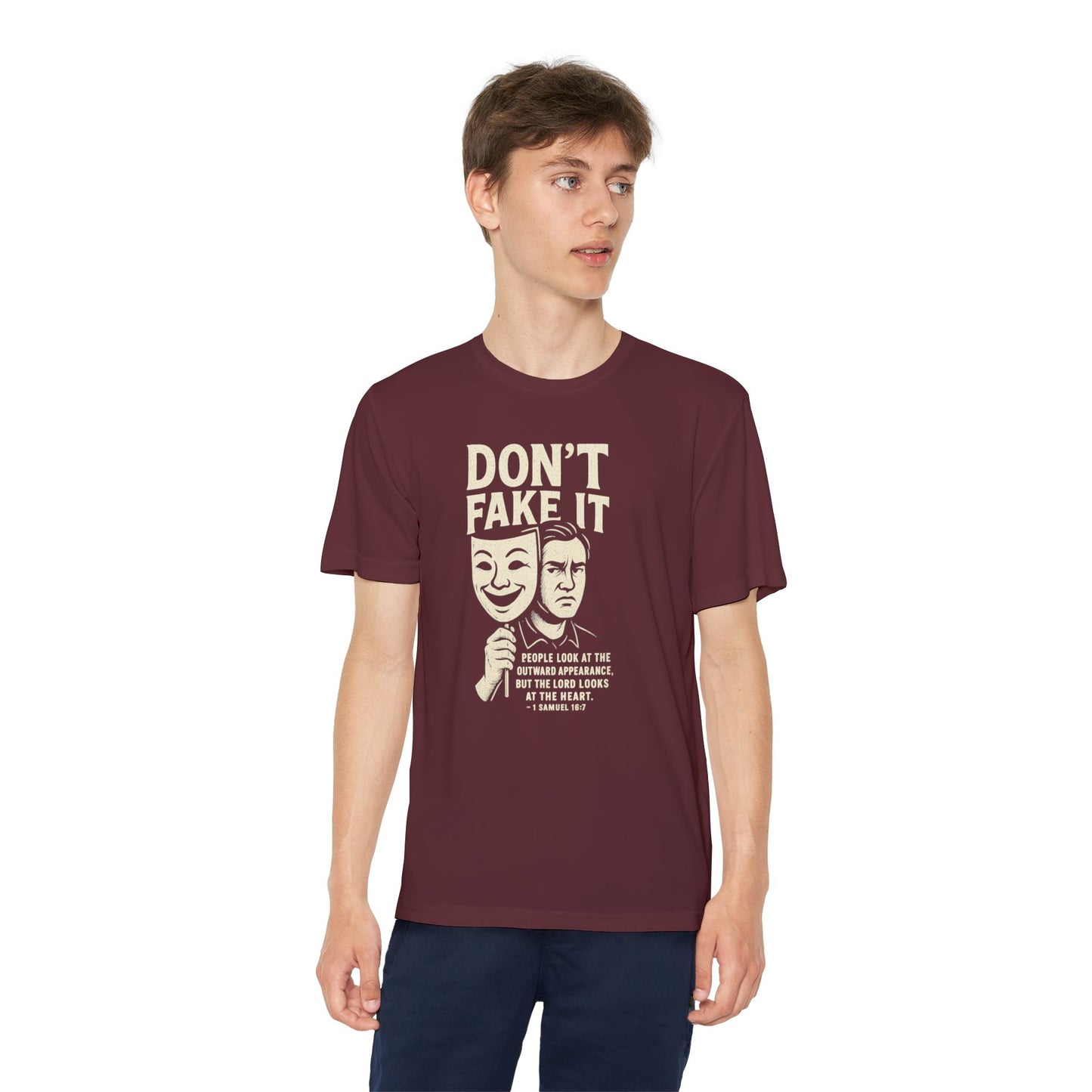 Christian Tee - Don't Fake It - Youth