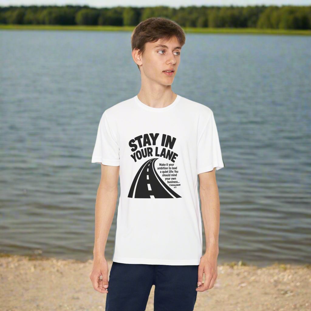 Christian Competitor Tee - Stay in Your Lane - 1 Thessalonians 4:11