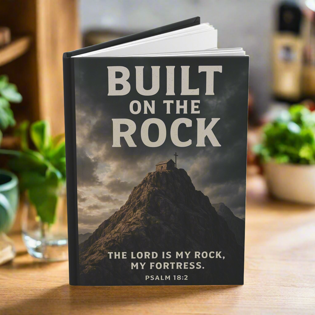 Hardcover Journal, Built on the Rock Illustration, Psalm 18:2
