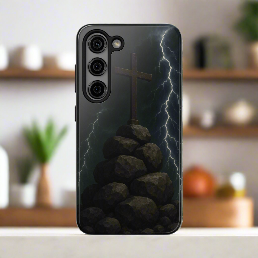 SAMSUNG Phone Case - Christian Stormy Cross Design