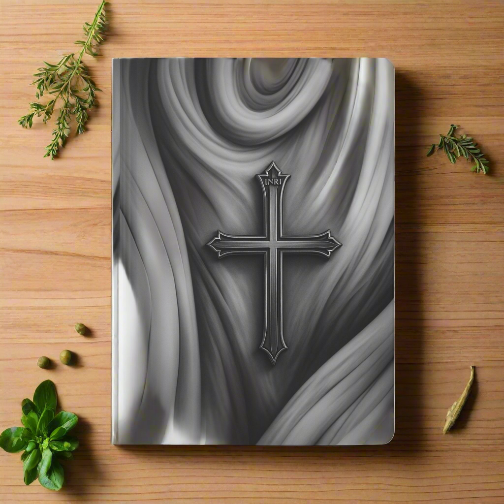 "Refined by Grace" Black & White Cross Hardcover Journal – Dual Cover Design