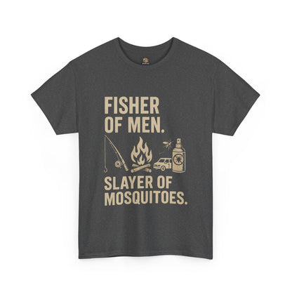 "Fisher of Men. Slayer of Mosquitoes." Campfire Faith Tee