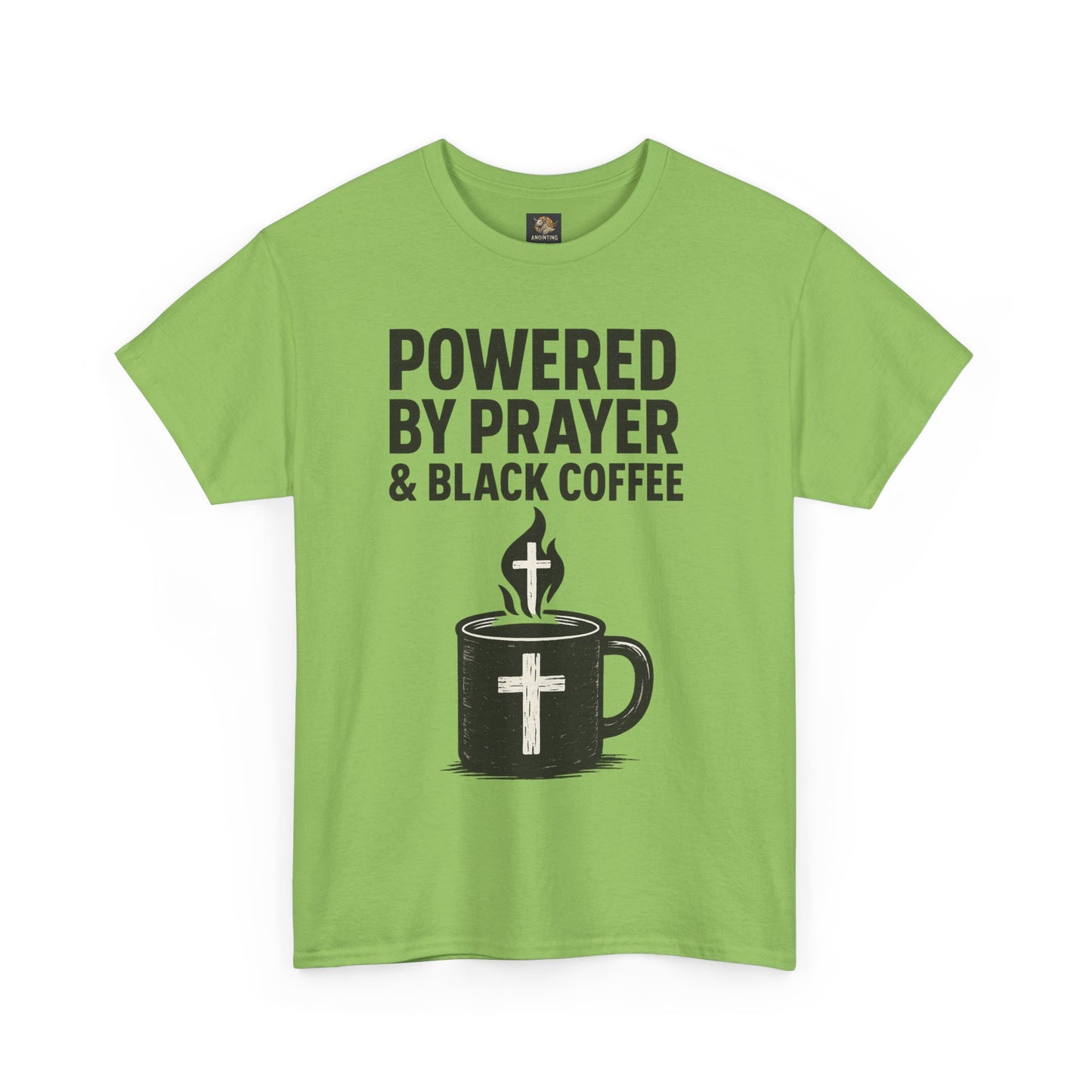 "Powered by Prayer & Black Coffee" Rugged Faith Tee