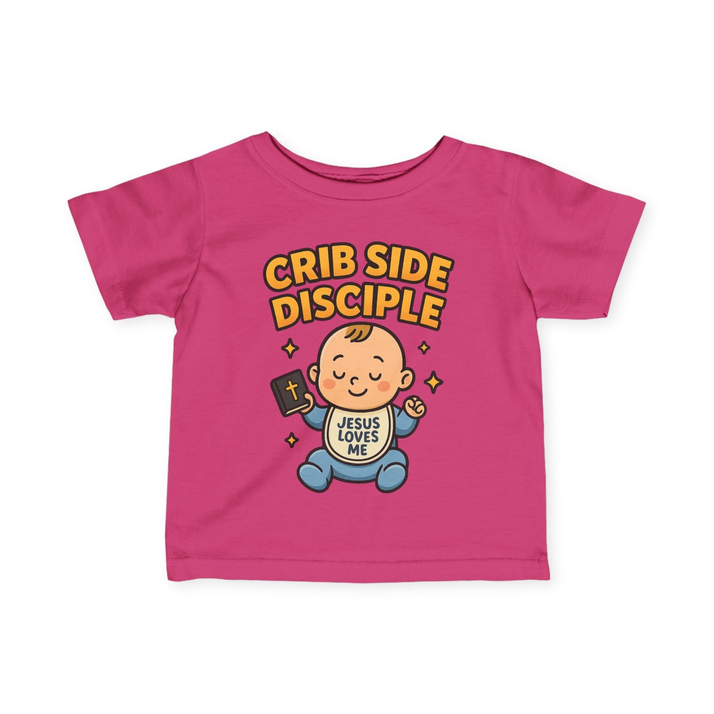 “Crib Side Disciple” Infant Tee – Jesus Loves Me Bible Baby tee