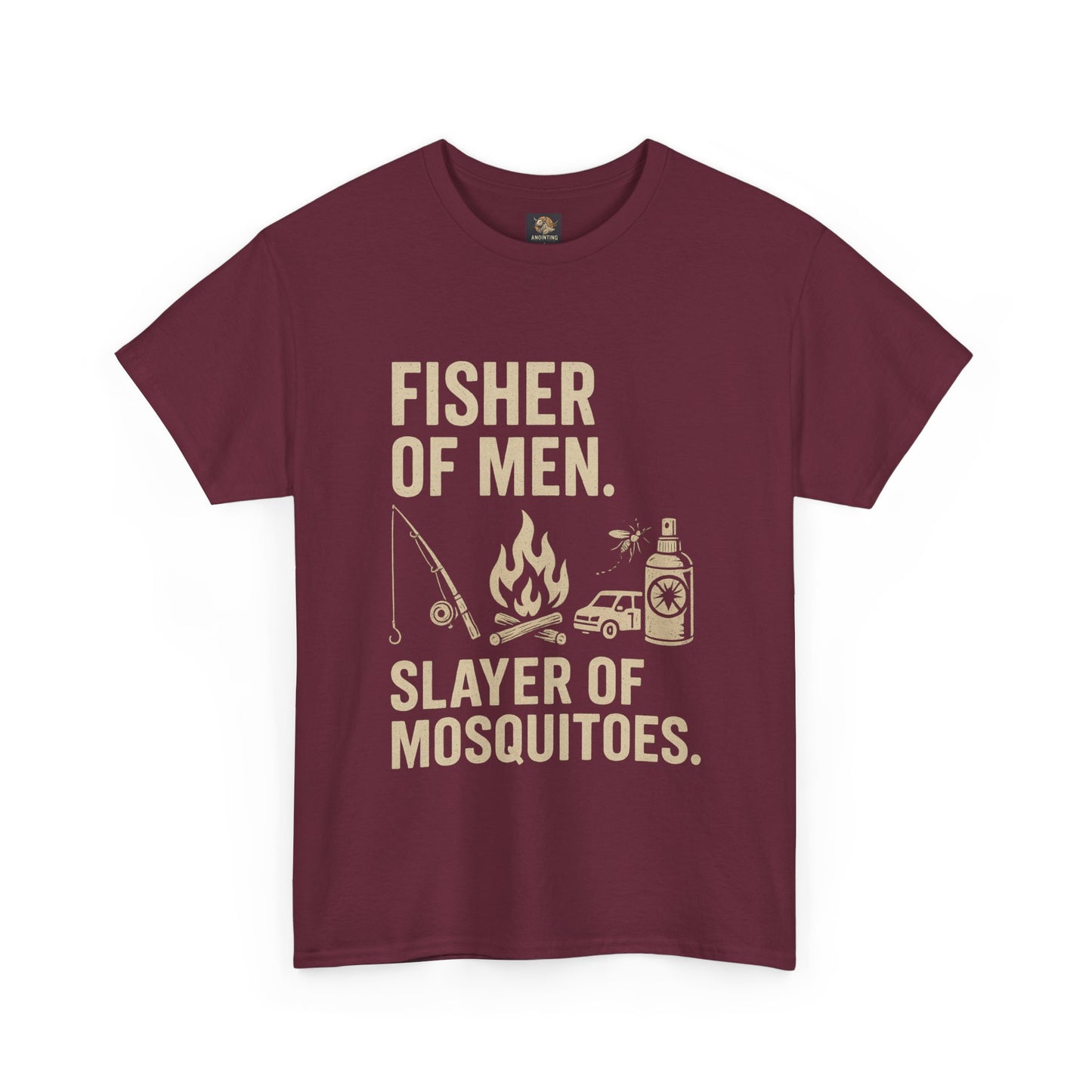 "Fisher of Men. Slayer of Mosquitoes." Campfire Faith Tee