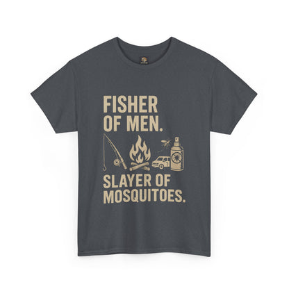 "Fisher of Men. Slayer of Mosquitoes." Campfire Faith Tee