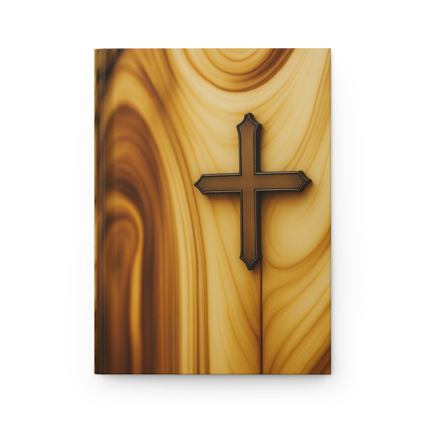"Rooted in the Cross" Woodgrain Christian Hardcover Journal – Dual Cover Matte Edition
