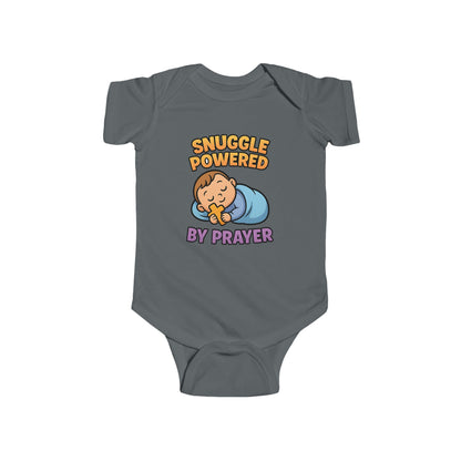 “Snuggle Powered by Prayer” Infant Onesie – Christian Baby Sleepwear