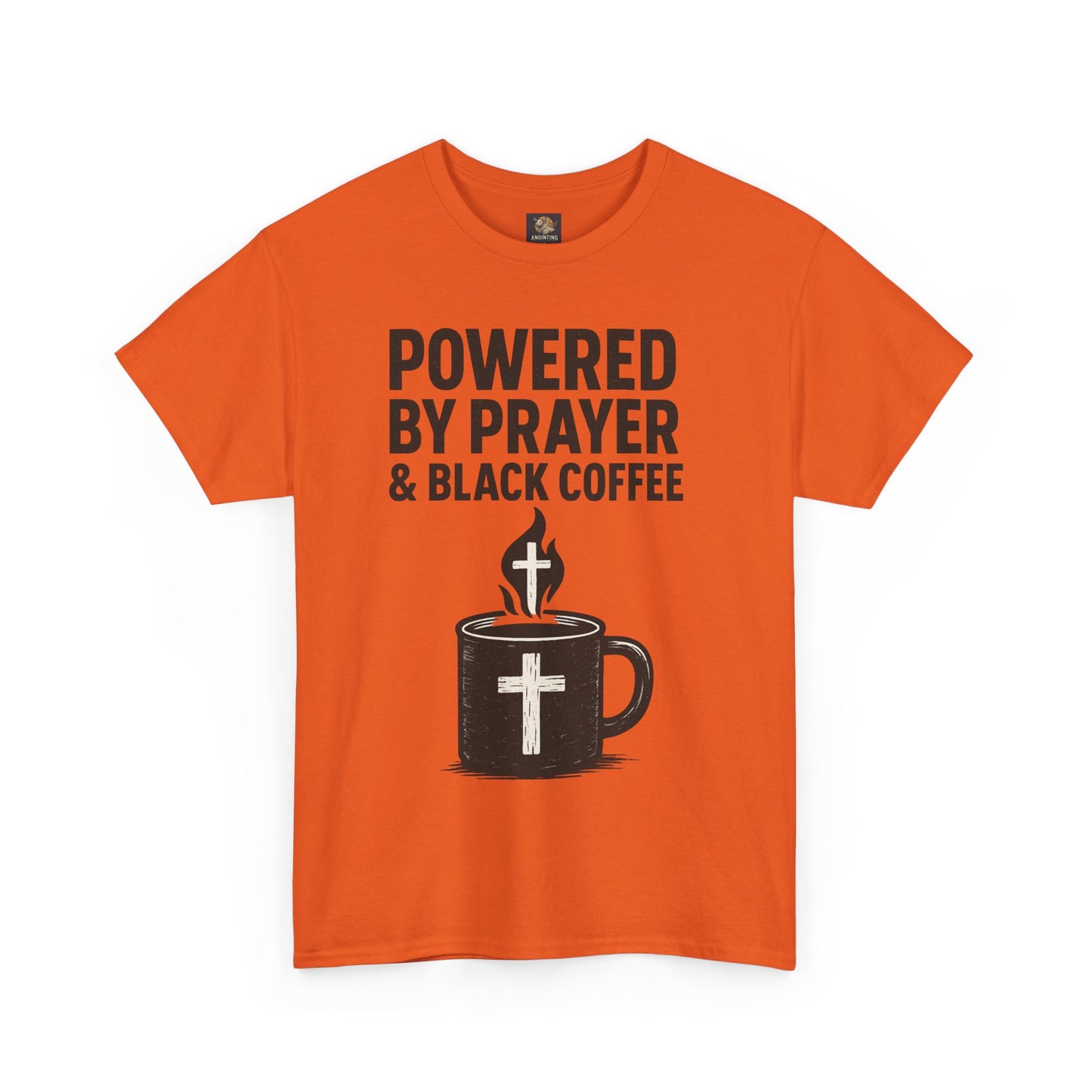 "Powered by Prayer & Black Coffee" Rugged Faith Tee