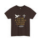 Christian Tee with 'Tap me if you need a prayer' design