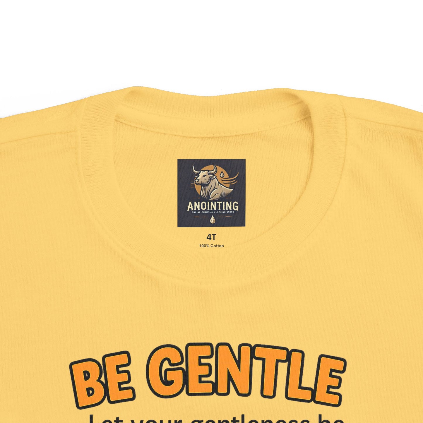 “Be Gentle” Toddler Tee – Philippians 4:5 Christian Calm Shirt