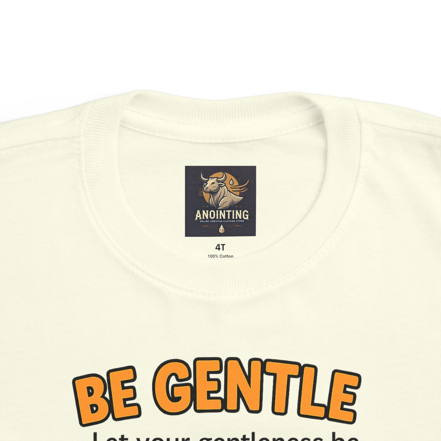 “Be Gentle” Toddler Tee – Philippians 4:5 Christian Calm Shirt