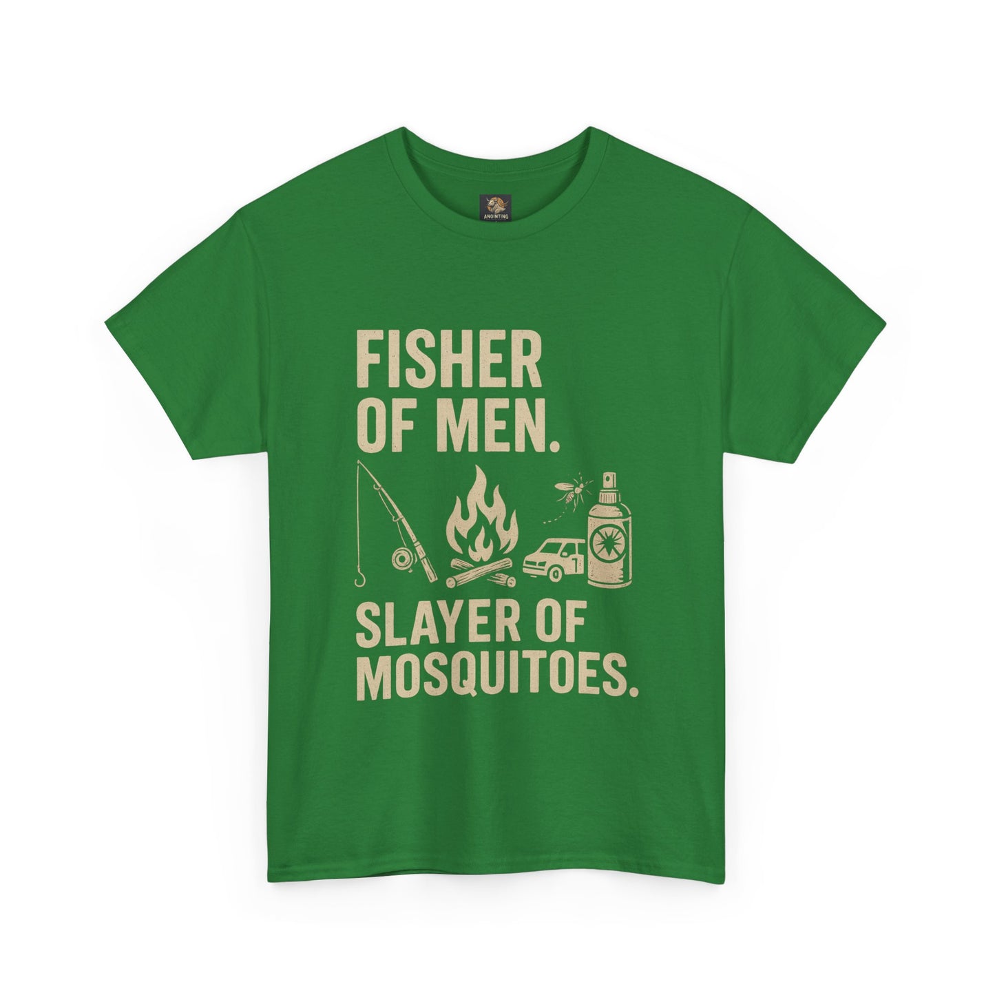 "Fisher of Men. Slayer of Mosquitoes." Campfire Faith Tee