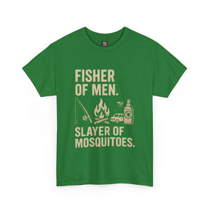 "Fisher of Men. Slayer of Mosquitoes." Campfire Faith Tee