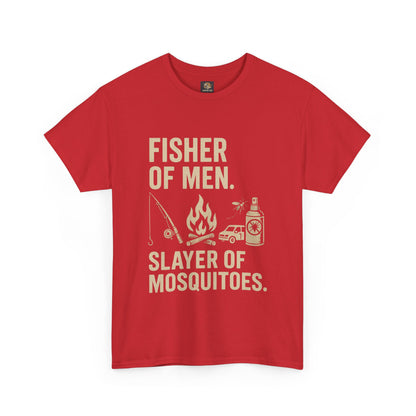 "Fisher of Men. Slayer of Mosquitoes." Campfire Faith Tee
