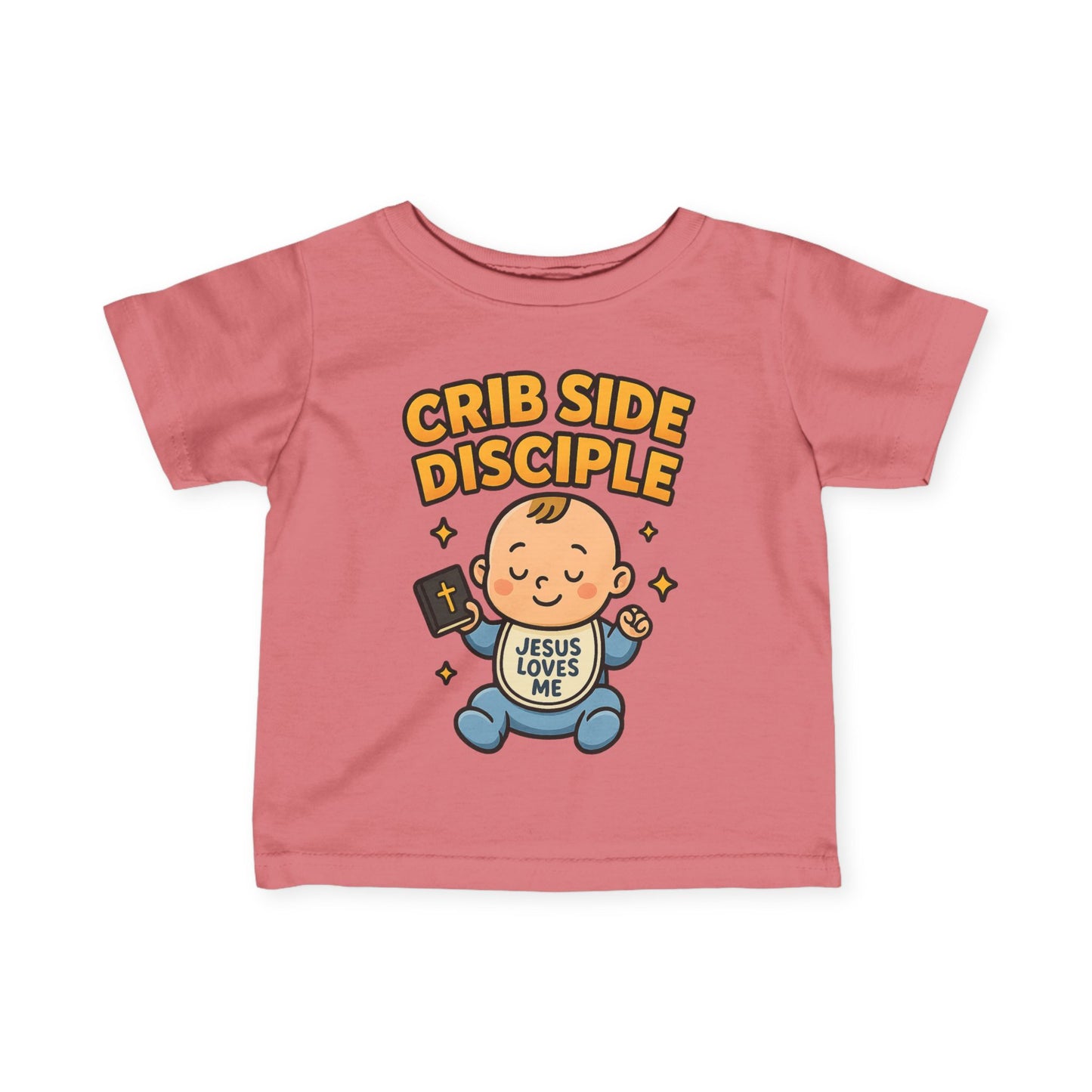 “Crib Side Disciple” Infant Tee – Jesus Loves Me Bible Baby tee