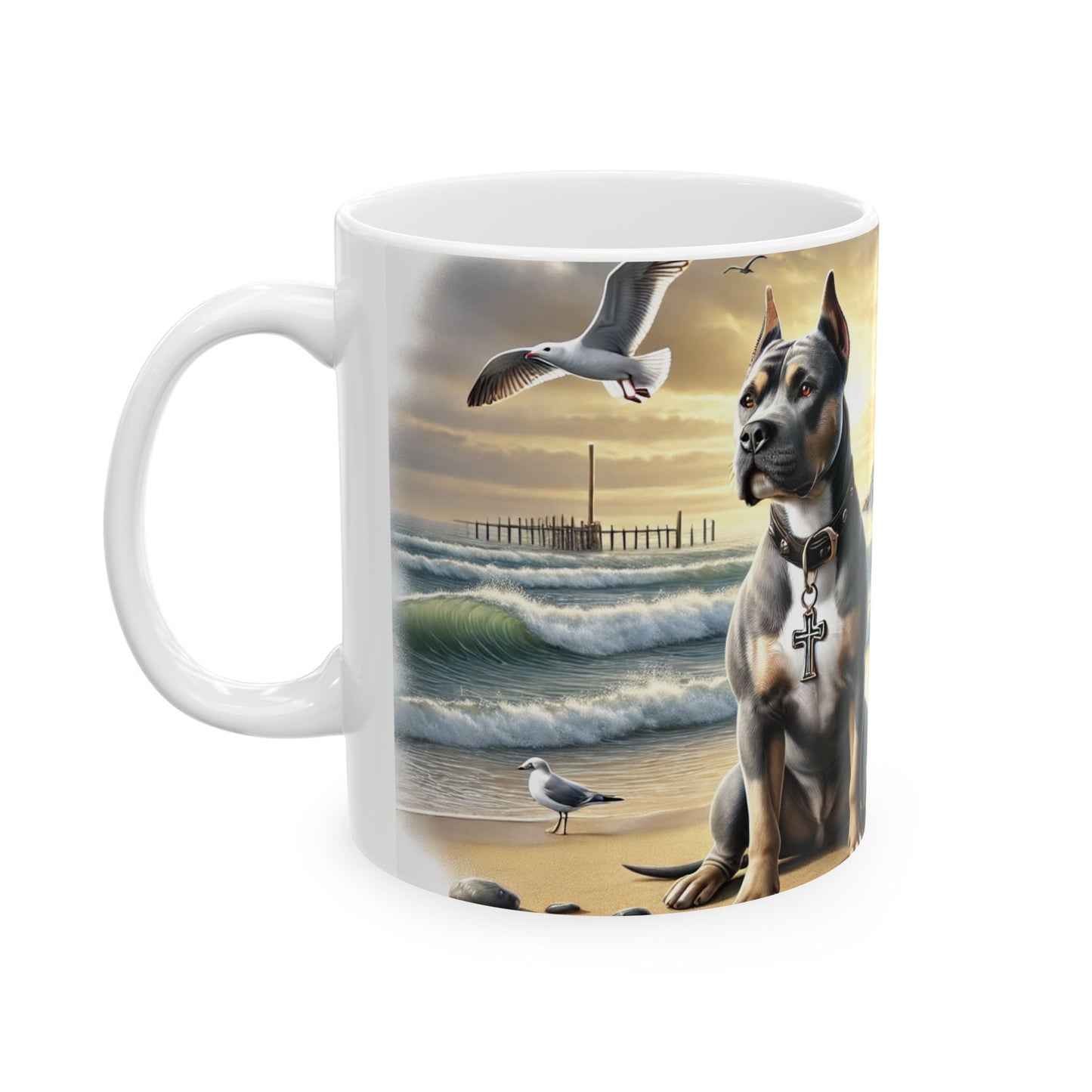 Mug - Dogs by the Ocean Lighthouse Scene