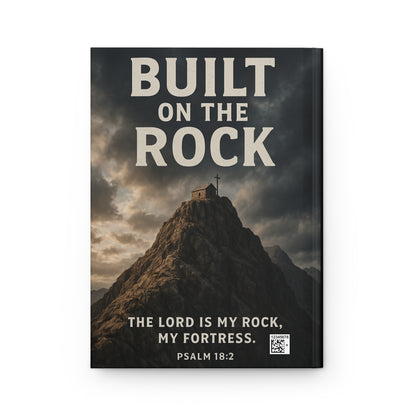 Hardcover Journal, Built on the Rock Illustration, Psalm 18:2