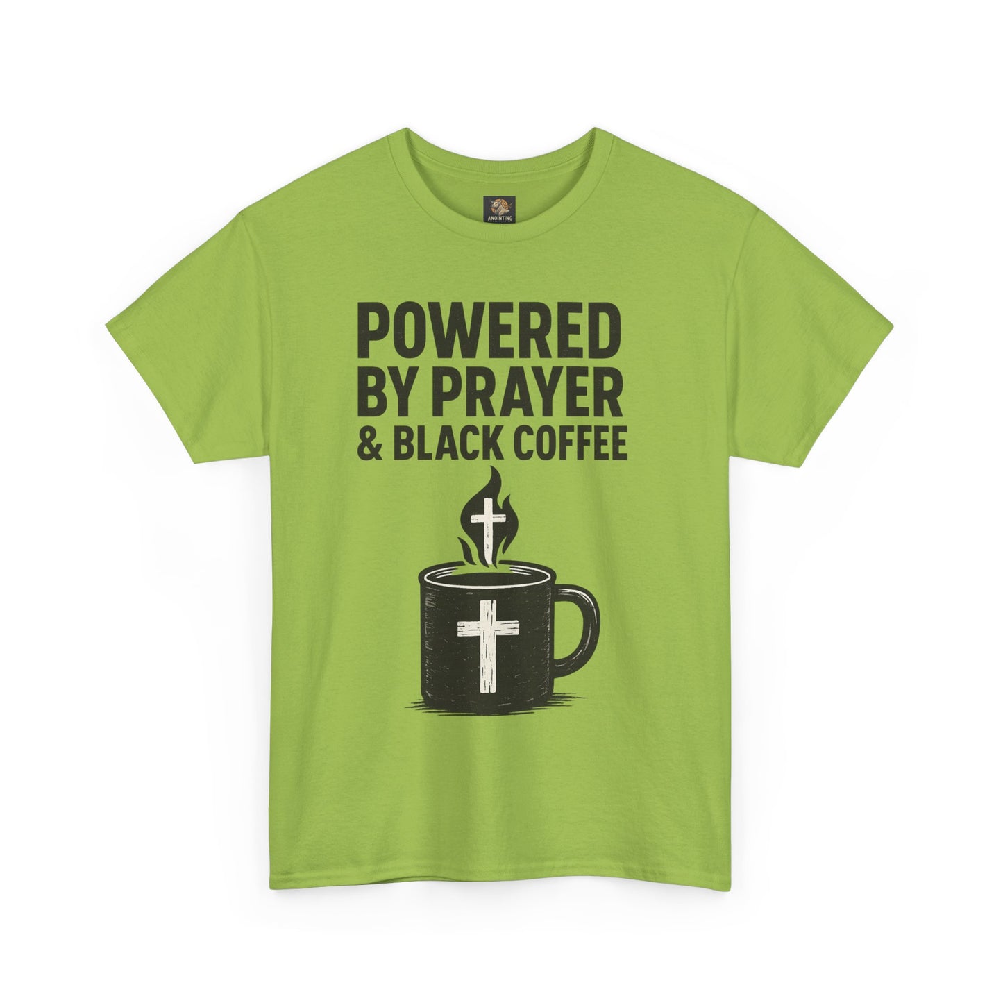 "Powered by Prayer & Black Coffee" Rugged Faith Tee