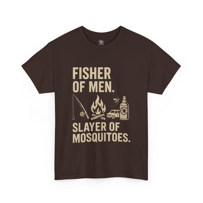 "Fisher of Men. Slayer of Mosquitoes." Campfire Faith Tee