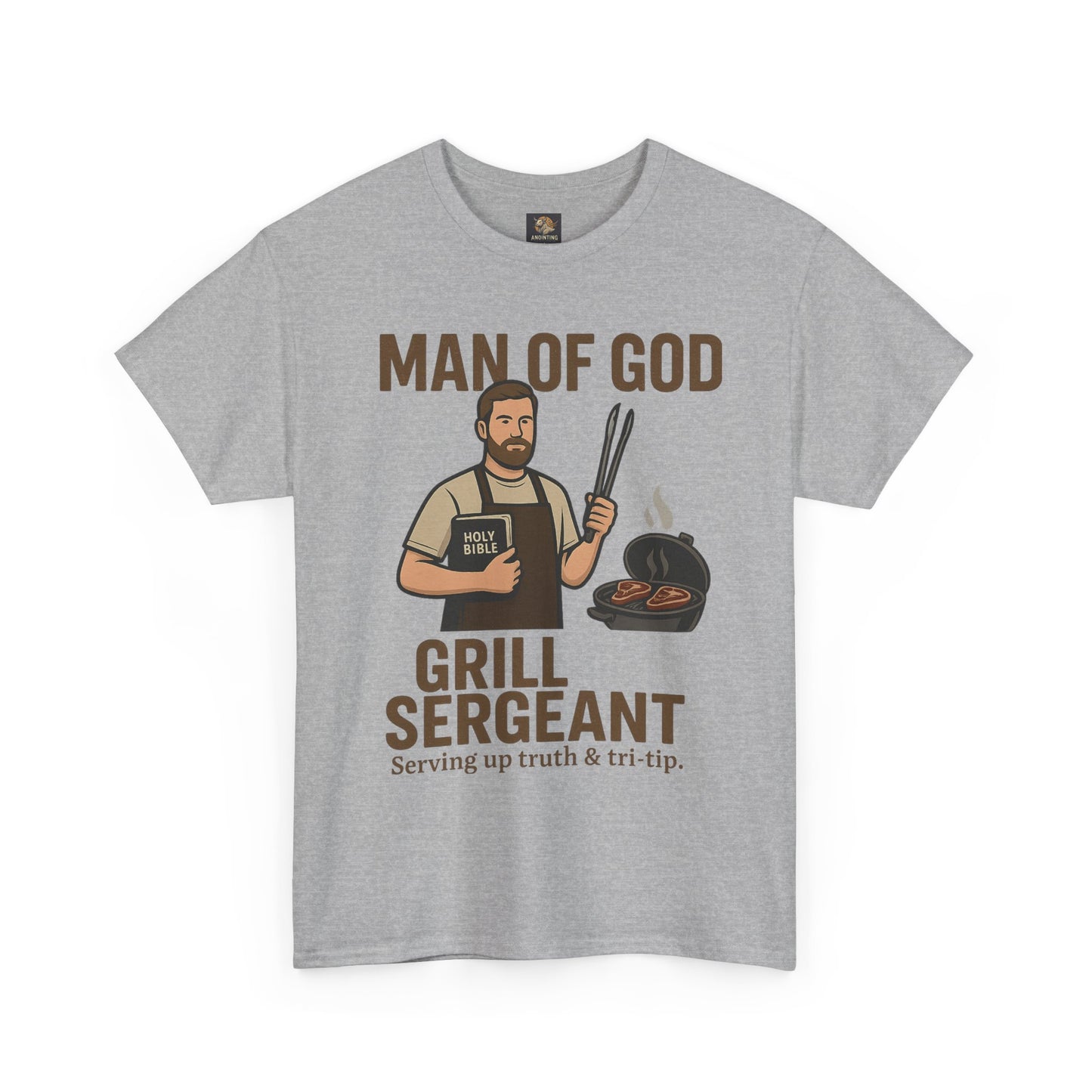 "Man of God – Grill Sergeant" BBQ Ministry Tee